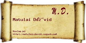 Matulai Dávid névjegykártya